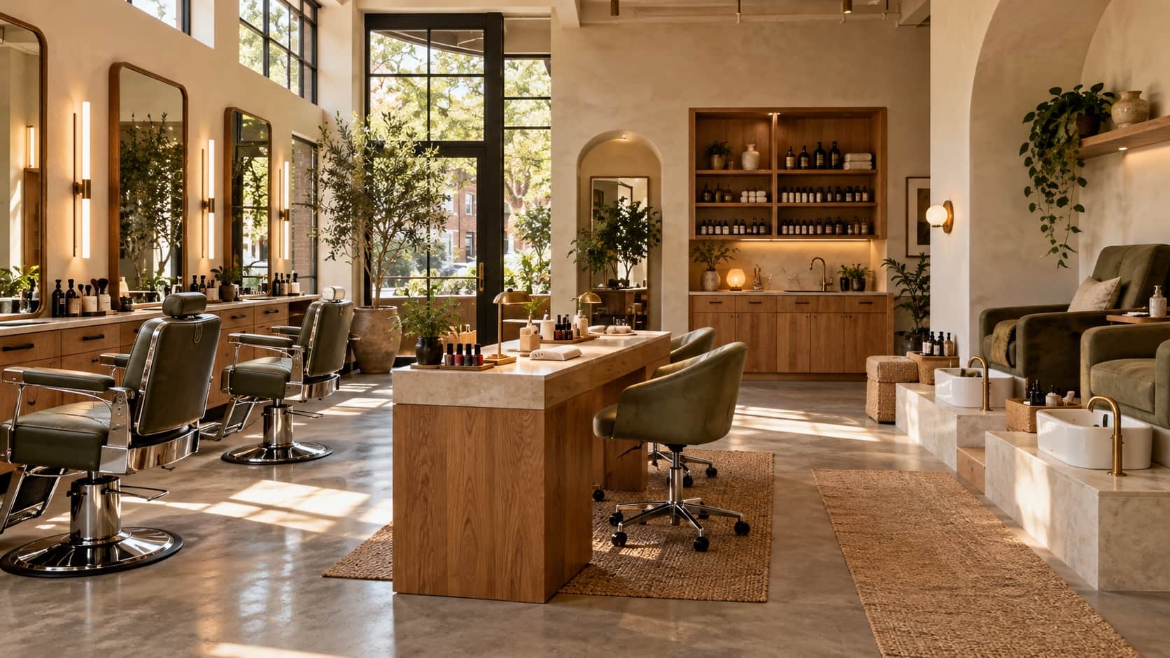 Every image on this website is AI-generated for this demo. These are fictional scenes, not photos of a real salon or its work.